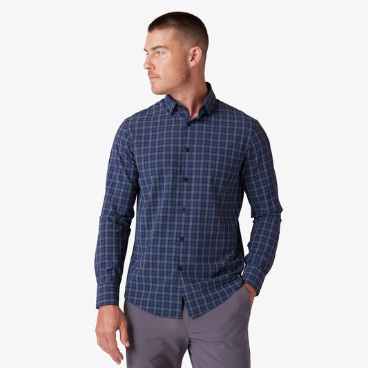 Navy Dallas Plaid Leeward Long Sleeve Woven